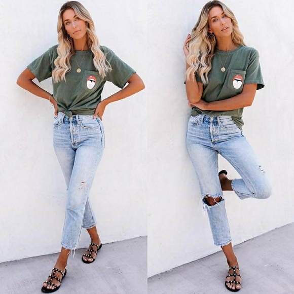 VICI COLLECTION KASON DISTRESSED HIGH RISE DENIM JEANS - Picture 5 of 8